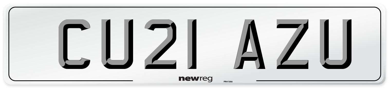 CU21 AZU Number Plate from New Reg